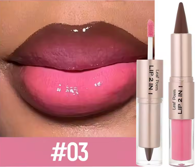 Crayon brun foncé - gloss rose